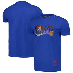 Mitchell & Ness - Philadelphia 76ers Unisex Hardwood Classics MVP Throwback Logo T-Shirt - Royal