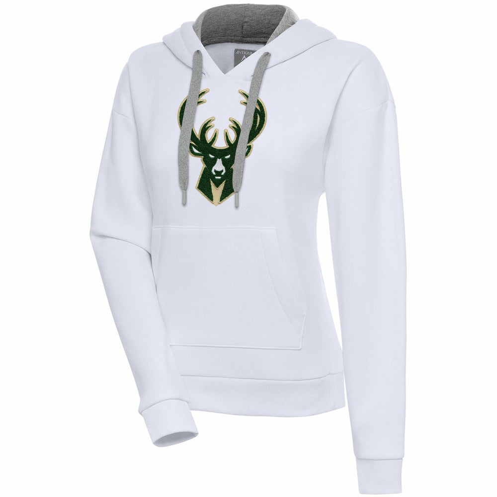 NBA - Milwaukee Bucks Antigua Women's Victory Pullover Hoodie - White
