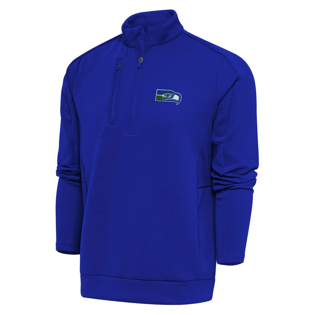 Seattle Seahawks Adult Throwback Logo Generation Quarter-Zip Pullover Top Royal - NFL