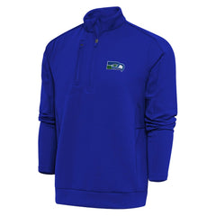 Seattle Seahawks Adult Throwback Logo Generation Quarter-Zip Pullover Top Royal - NFL