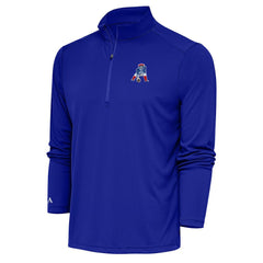 New England Patriots Adult Throwback Logo Tribute Quarter-Zip Pullover Royal - NFL