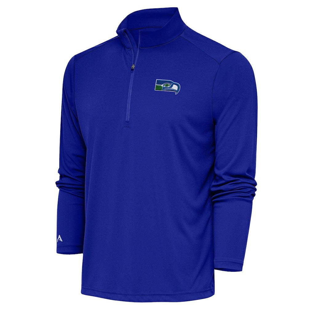 Seattle Seahawks Adult Throwback Logo Tribute Quarter-Zip Pullover Royal - NFL