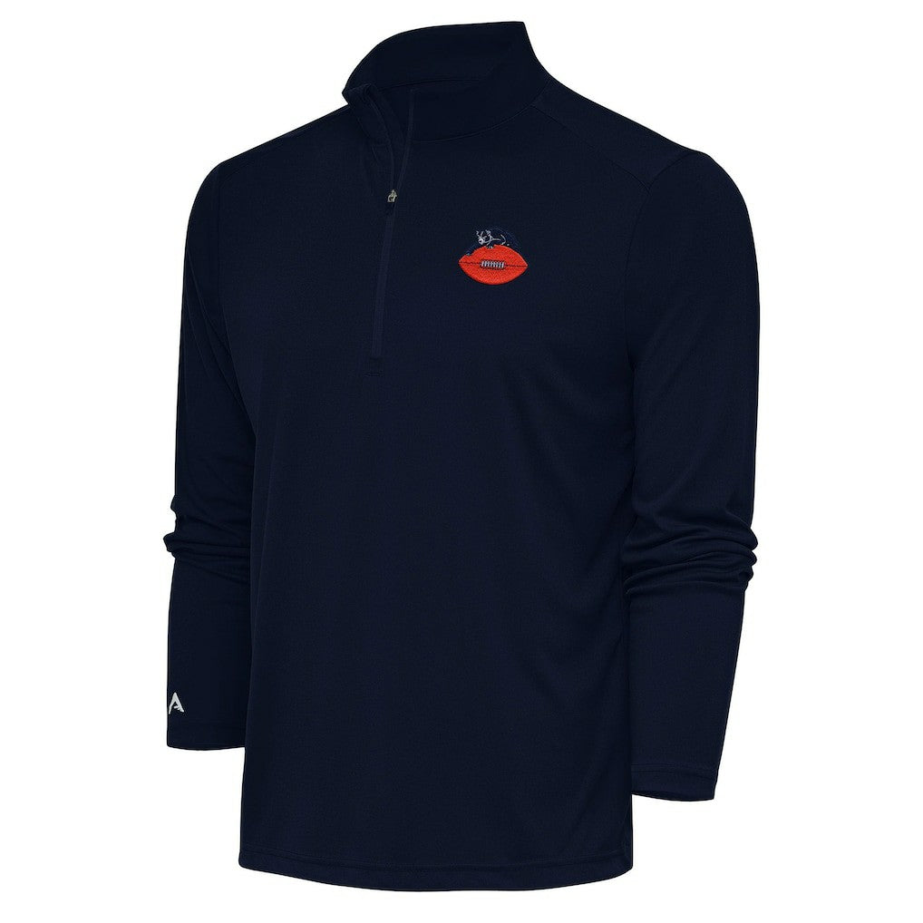 Chicago Bears Adult Throwback Logo Tribute Quarter-Zip Pullover Navy - NFL