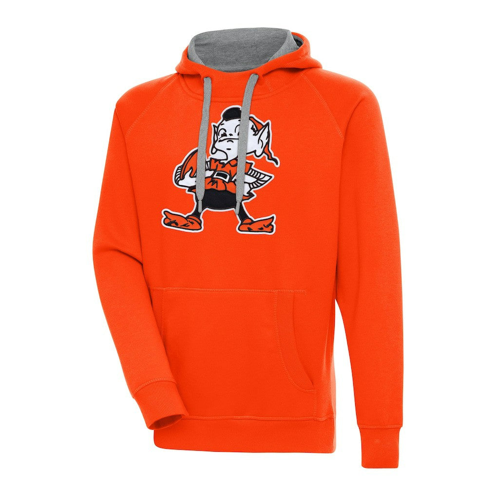 Cleveland Browns Adult Throwback Logo Victory Pullover Hoodie Orange - NFL