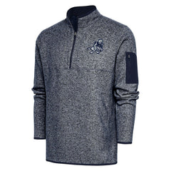 Dallas Cowboys Adult Throwback Logo Fortune Quarter-Zip Pullover Jacket Heather Navy - NFL