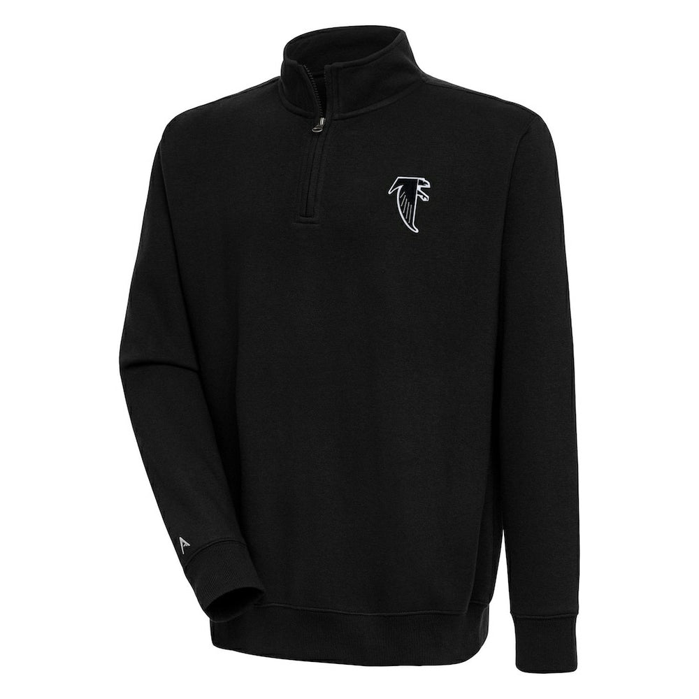 Atlanta Falcons Adult Throwback Logo Victory Quarter-Zip Pullover Top Black - NFL