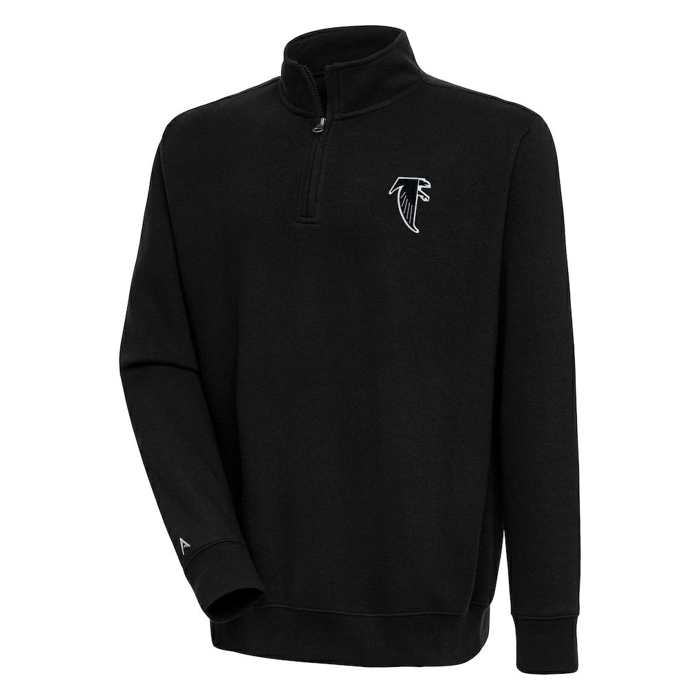 Atlanta Falcons Adult Throwback Logo Victory Quarter-Zip Pullover Top Black - NFL