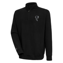 Atlanta Falcons Adult Throwback Logo Victory Quarter-Zip Pullover Top Black - NFL
