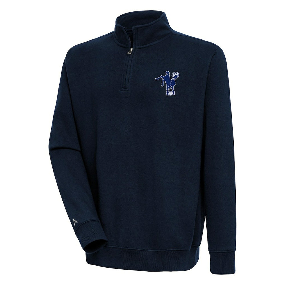 Indianapolis Colts Adult Throwback Logo Victory Quarter-Zip Pullover Top Navy - NFL
