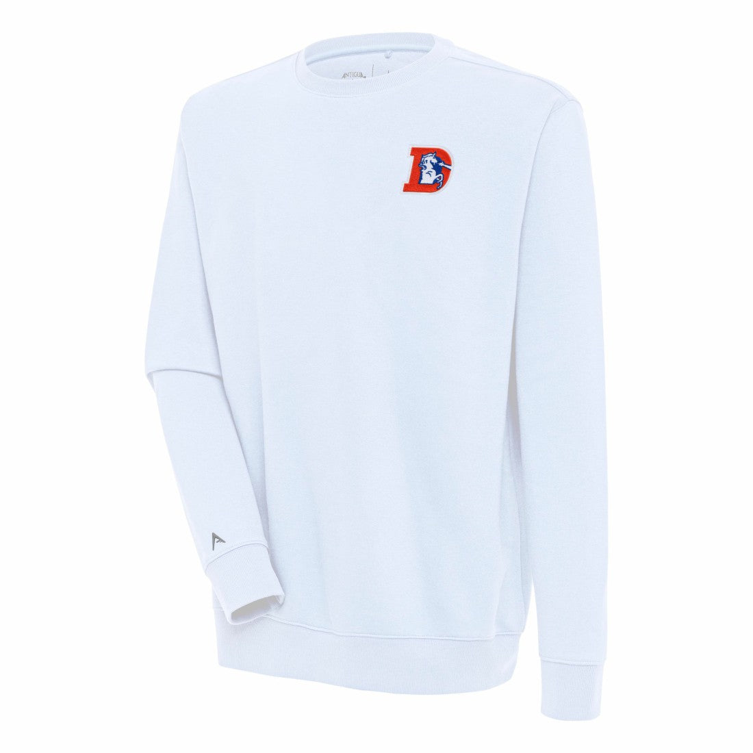Denver Broncos Adult Throwback Logo Victory Pullover Sweatshirt White - NFL