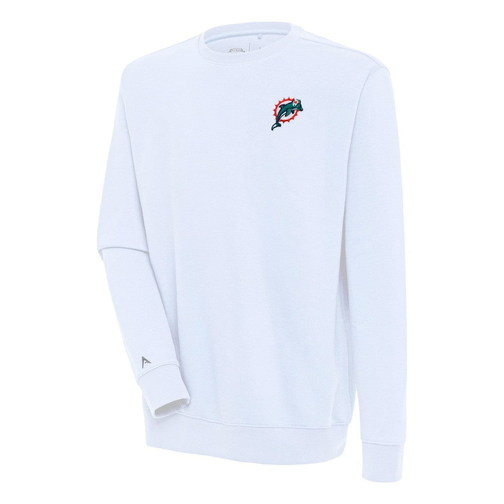 Miami Dolphins Adult Throwback Logo Victory Pullover Sweatshirt White - NFL