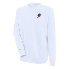Miami Dolphins Adult Throwback Logo Victory Pullover Sweatshirt White - NFL