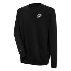 Miami Dolphins Adult Throwback Logo Victory Pullover Sweatshirt Black - NFL