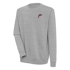 Miami Dolphins Adult Throwback Logo Victory Pullover Sweatshirt Heather Gray - NFL
