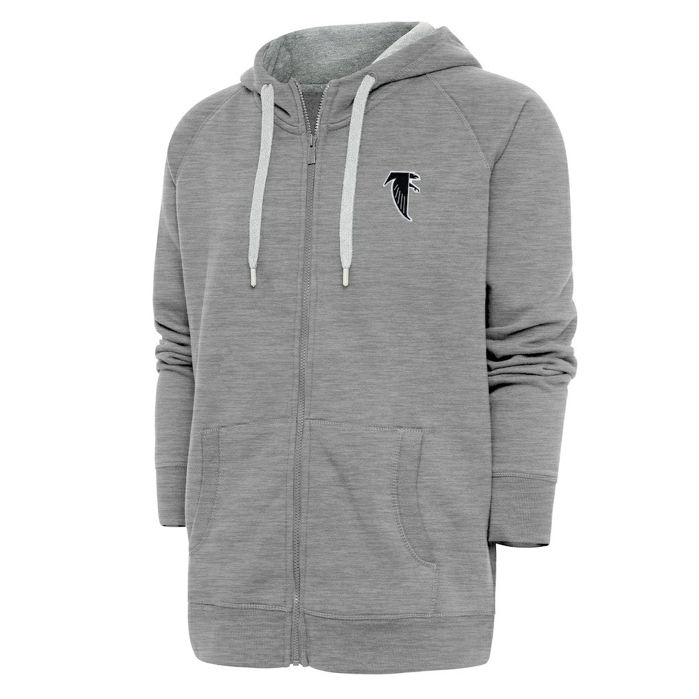 Atlanta Falcons Adult Throwback Logo Victory Full-Zip Hoodie Heather Gray - NFL