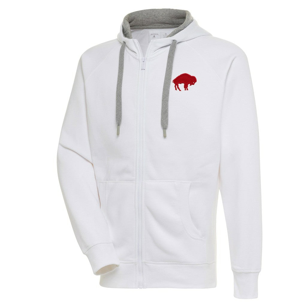 Buffalo Bills Adult Throwback Logo Victory Full-Zip Hoodie White - NFL