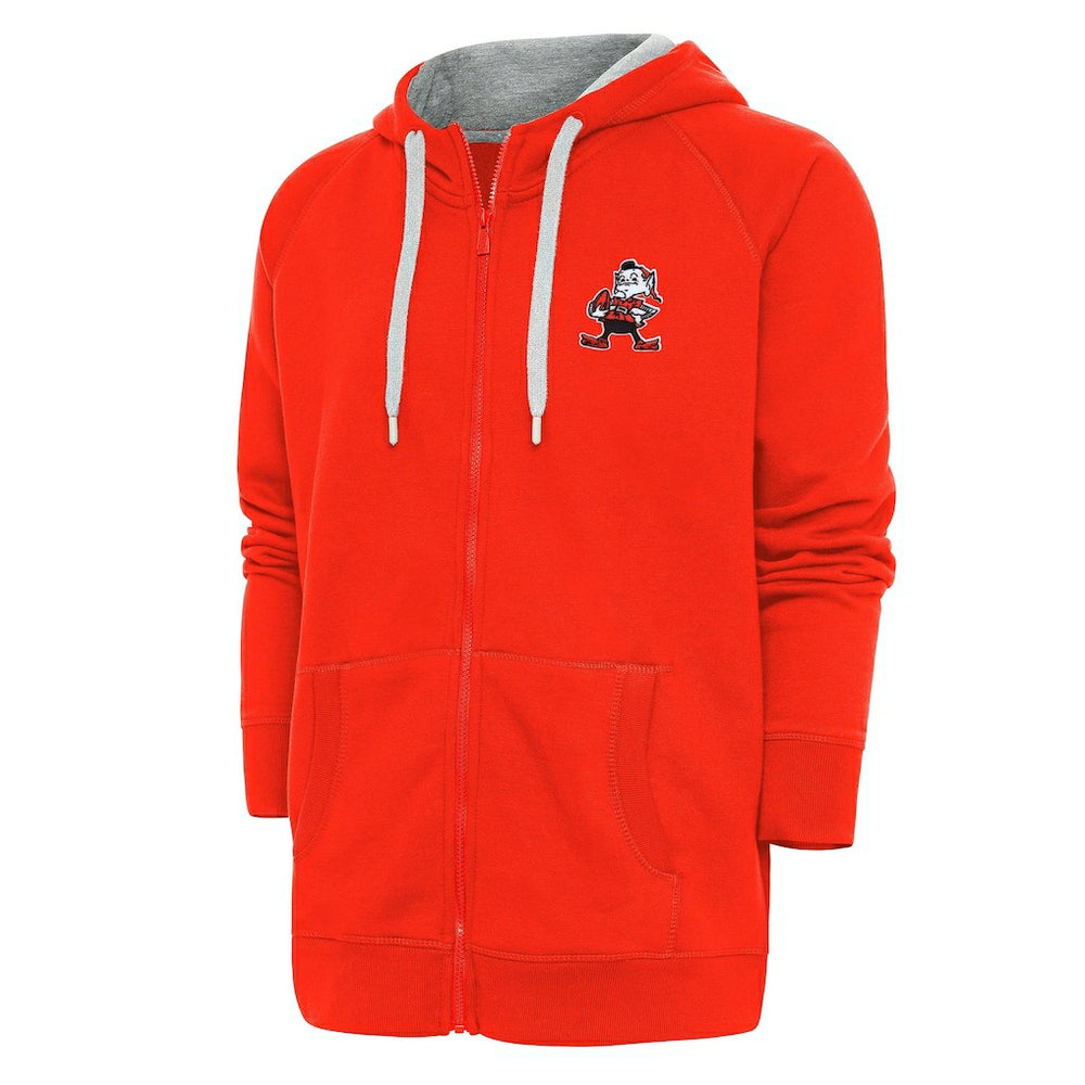 Cleveland Browns Adult Throwback Logo Victory Full-Zip Hoodie Orange - NFL