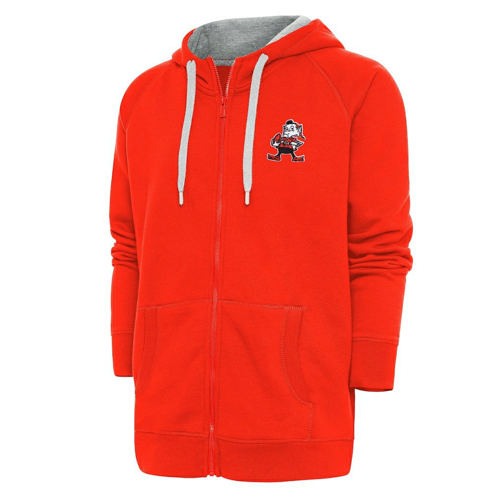Cleveland Browns Adult Throwback Logo Victory Full-Zip Hoodie Orange - NFL