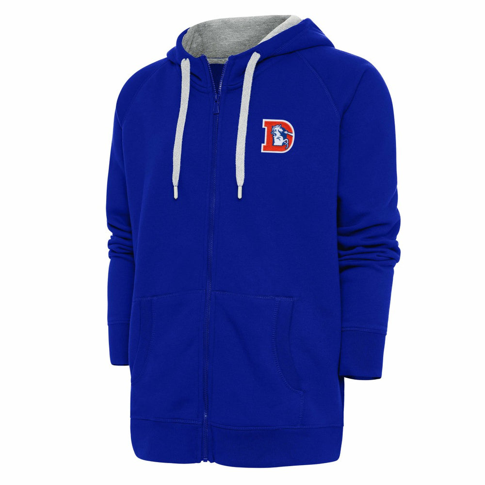 Denver Broncos Adult Throwback Logo Victory Full-Zip Hoodie Royal - NFL