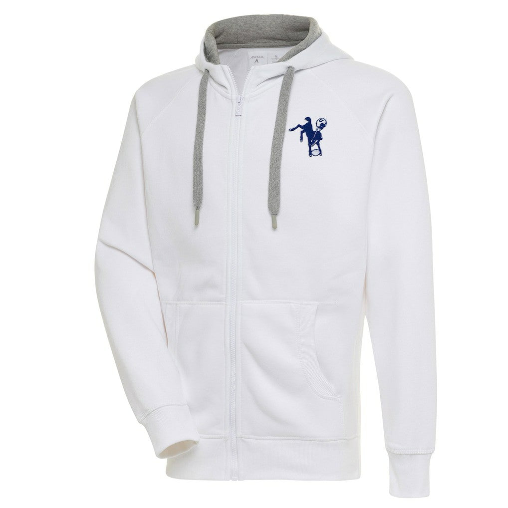 Indianapolis Colts Adult Throwback Logo Victory Full-Zip Hoodie White - NFL