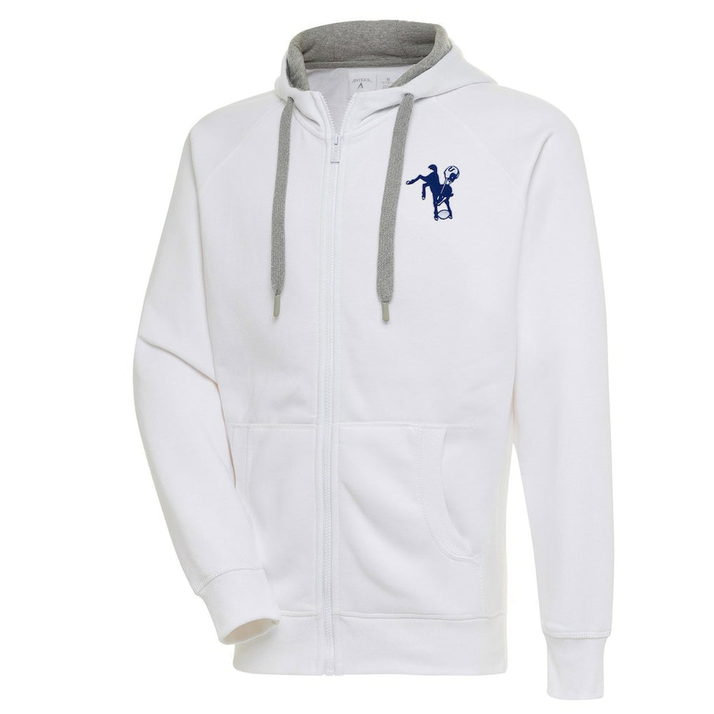 Indianapolis Colts Adult Throwback Logo Victory Full-Zip Hoodie White - NFL