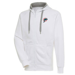 Miami Dolphins Adult Throwback Logo Victory Full-Zip Hoodie White - NFL