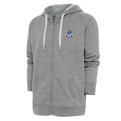 New England Patriots Adult Throwback Logo Victory Full-Zip Hoodie Heather Gray - NFL