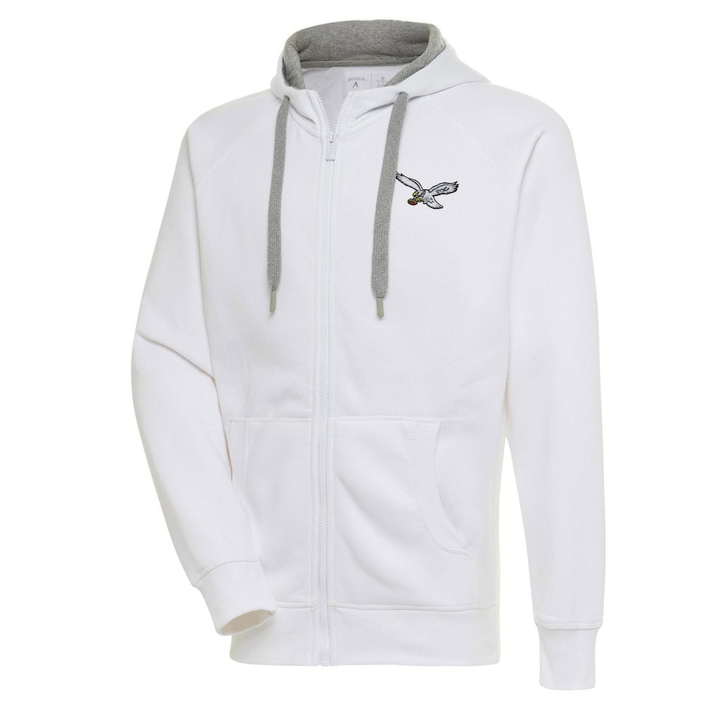 Philadelphia Eagles Adult Throwback Logo Victory Full-Zip Hoodie White - NFL