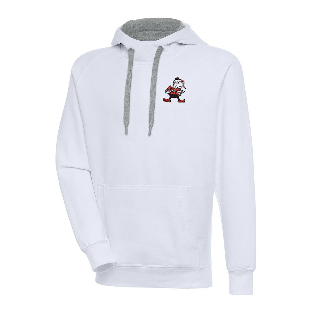 Cleveland Browns Adult Throwback Logo Victory Pullover Hoodie White - NFL