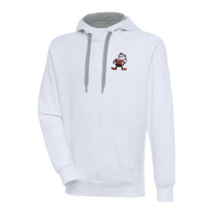 Cleveland Browns Adult Throwback Logo Victory Pullover Hoodie White - NFL