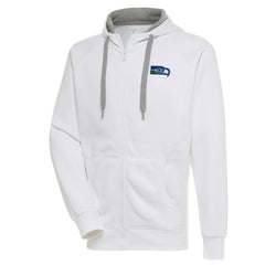 Seattle Seahawks Adult Throwback Logo Victory Full-Zip Hoodie White - NFL