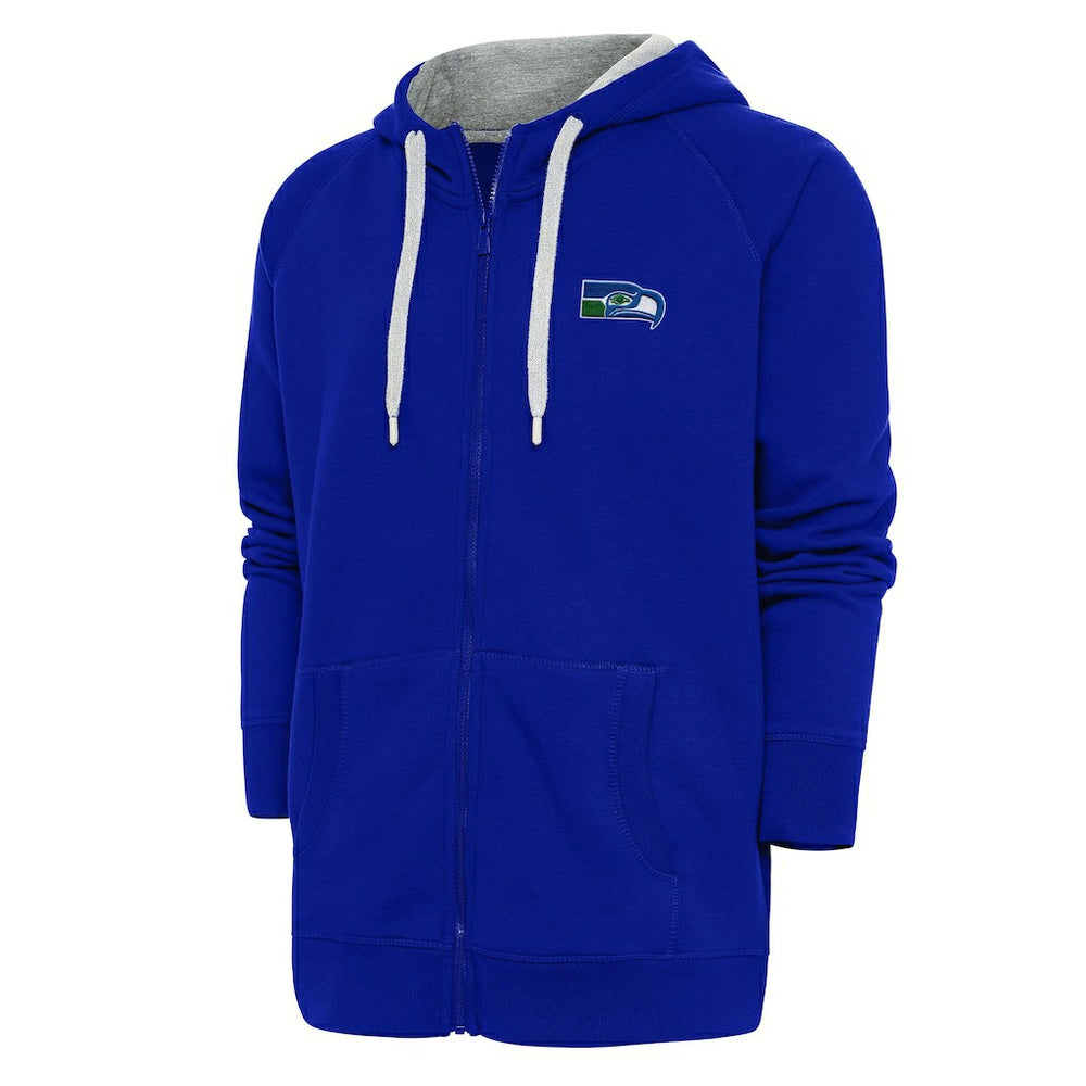 Seattle Seahawks Adult Throwback Logo Victory Full-Zip Hoodie Royal - NFL