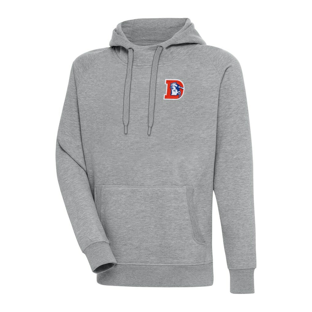 Denver Broncos Adult Throwback Logo Victory Pullover Hoodie Heather Gray - NFL