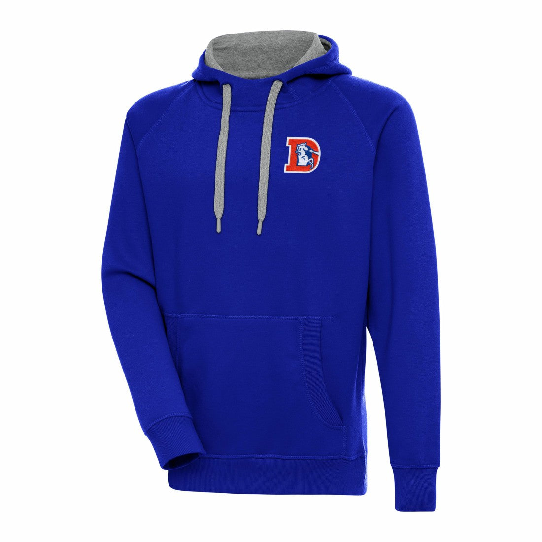 Denver Broncos Adult Throwback Logo Victory Pullover Hoodie Royal - NFL