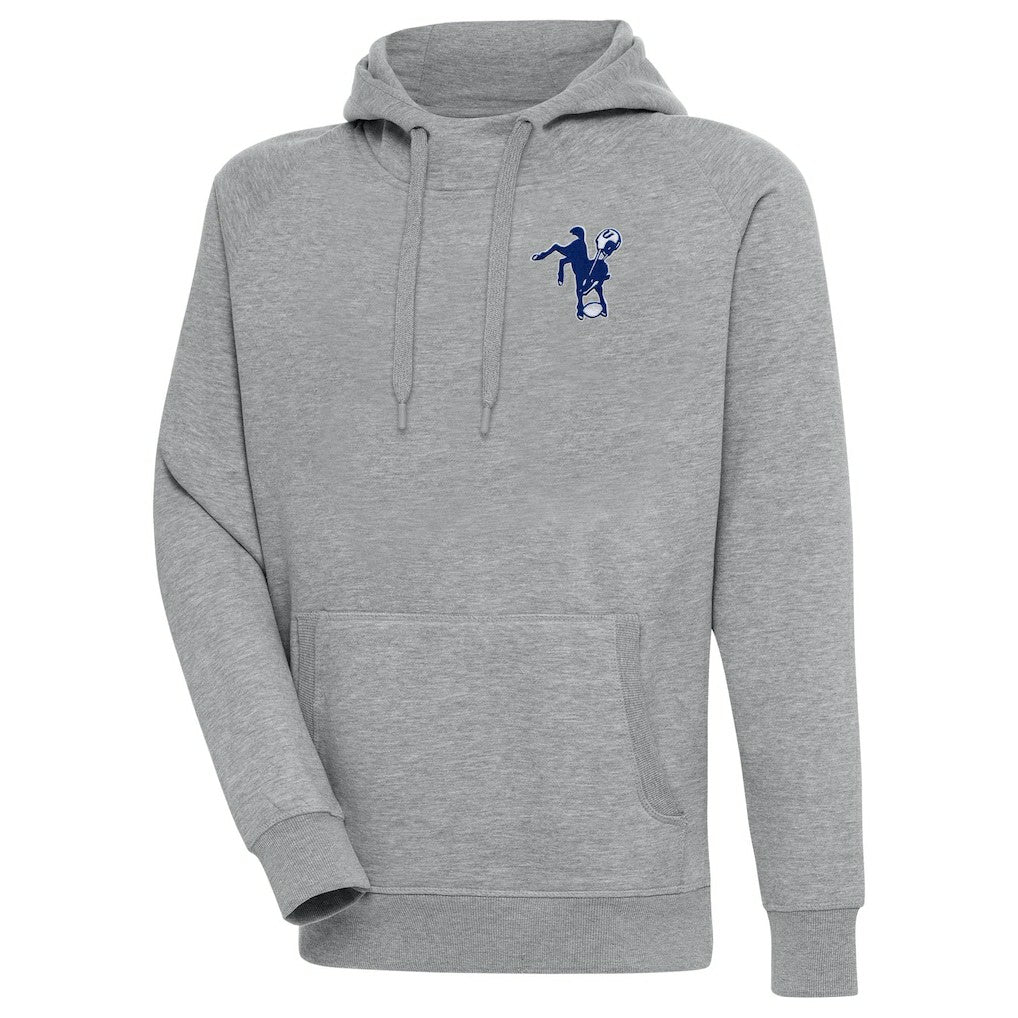 Indianapolis Colts Adult Throwback Logo Victory Pullover Hoodie Heather Gray - NFL