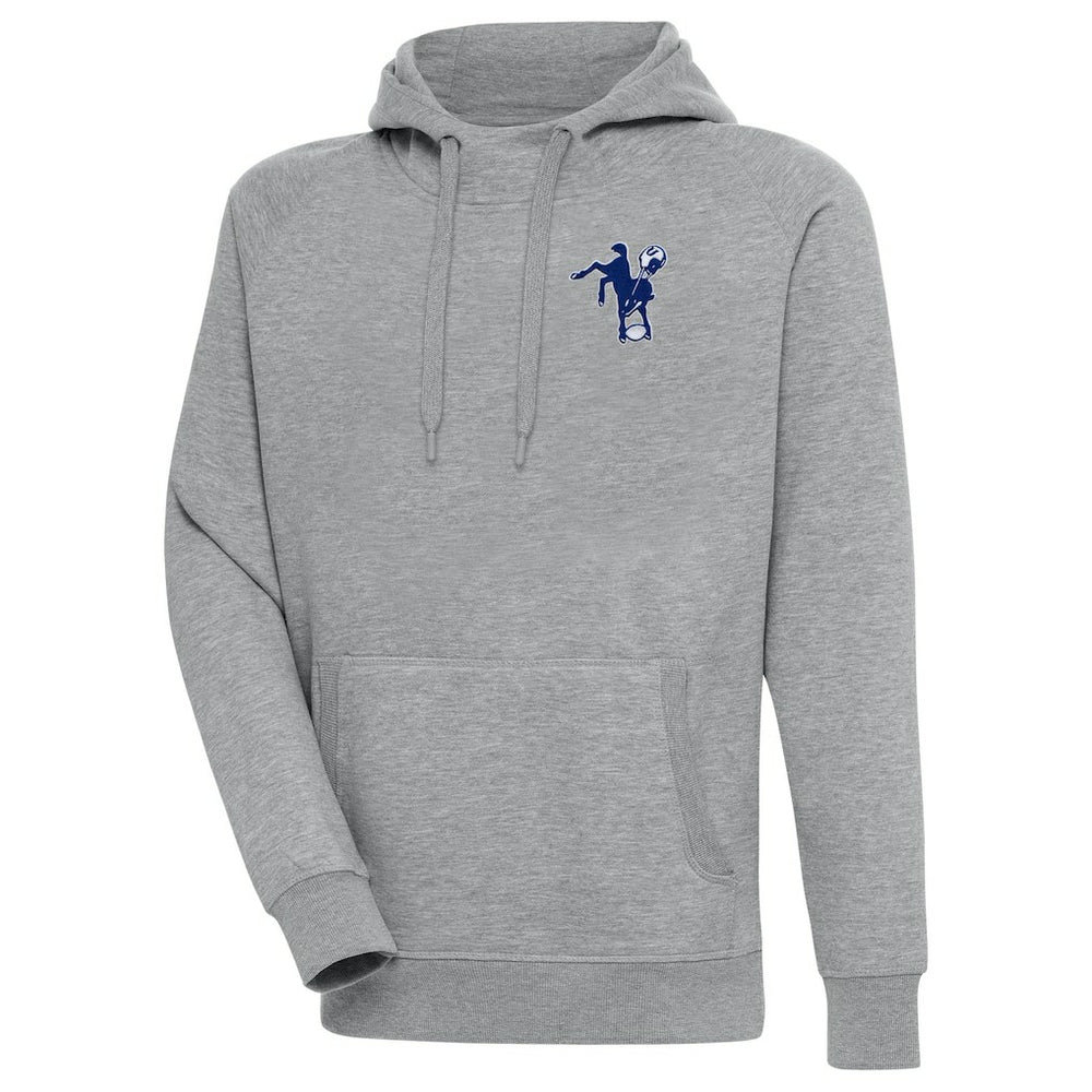 Indianapolis Colts Adult Throwback Logo Victory Pullover Hoodie Heather Gray - NFL