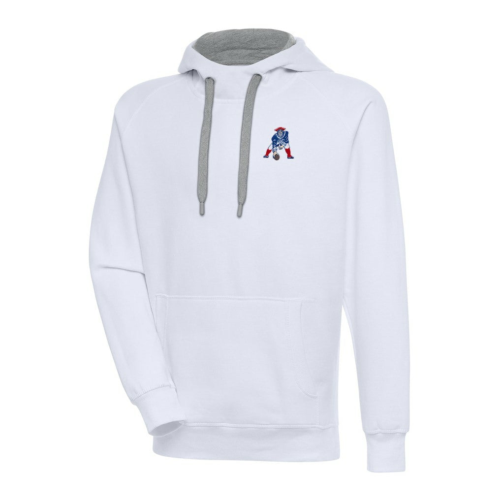 New England Patriots Adult Throwback Logo Victory Pullover Hoodie White - NFL
