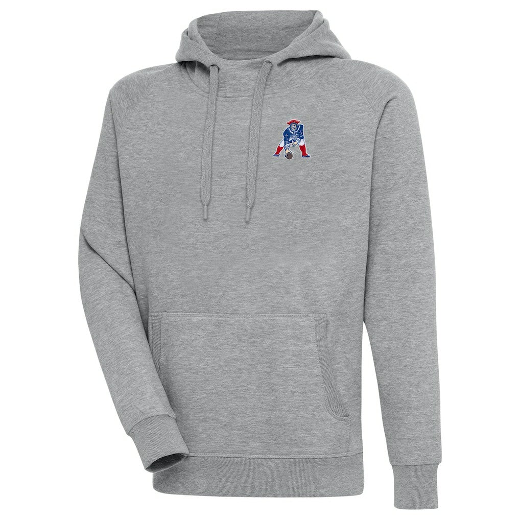 New England Patriots Adult Throwback Logo Victory Pullover Hoodie Heather Gray - NFL