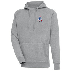 New England Patriots Adult Throwback Logo Victory Pullover Hoodie Heather Gray - NFL