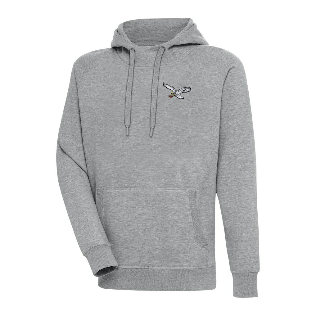 Philadelphia Eagles Adult Throwback Logo Victory Pullover Hoodie Heather Gray - NFL