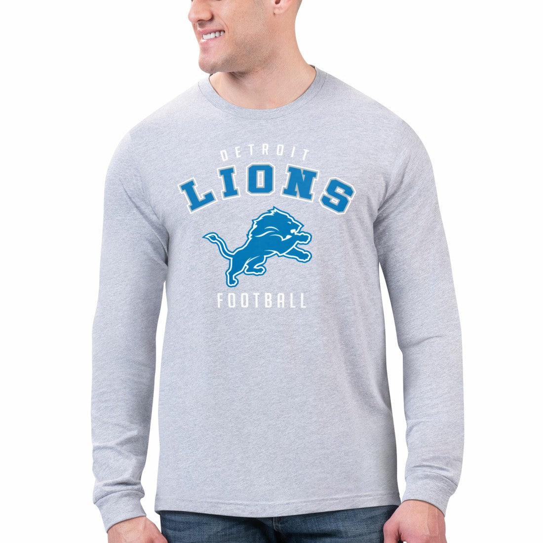 Detroit Lions Starter Logo Graphic Long Sleeve T-Shirt Gray - NFL