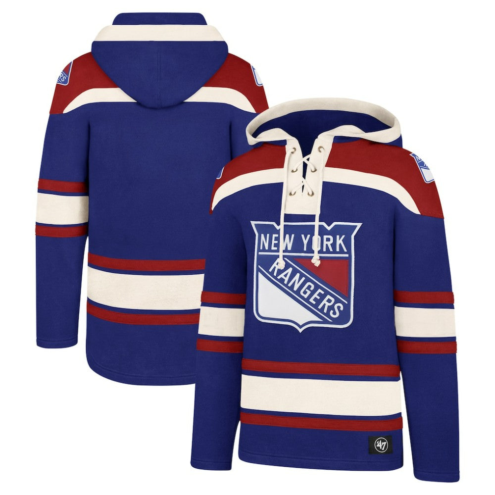 New York Rangers '47 Big & Tall Superior Lacer Pullover Hoodie Blue