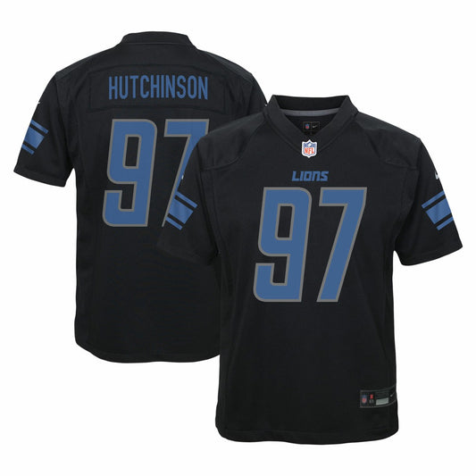 Aidan Hutchinson Detroit Lions Youth Game Jersey - Black | NFL Jerseys