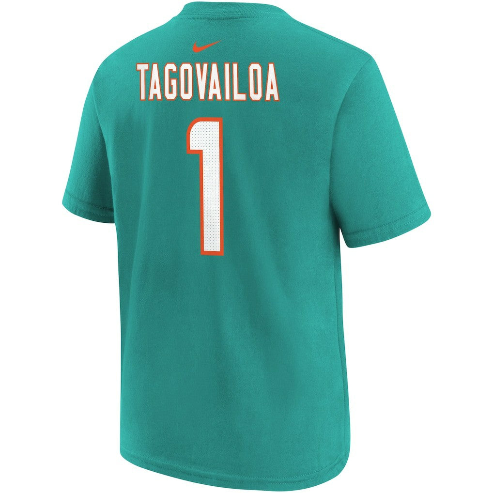 Tua Tagovailoa Miami Dolphins Youth Player Name & Number T-Shirt Aqua - Nike