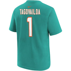 Tua Tagovailoa Miami Dolphins Youth Player Name & Number T-Shirt Aqua - Nike