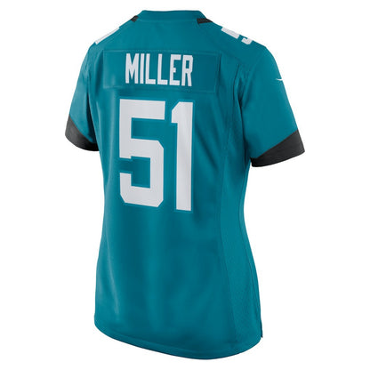 Ventrell Miller Jacksonville Jaguars Women's Game Jersey - Teal | NFL Jerseys