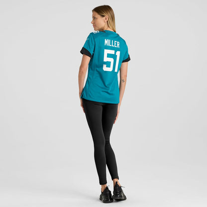 Ventrell Miller Jacksonville Jaguars Women's Game Jersey - Teal | NFL Jerseys