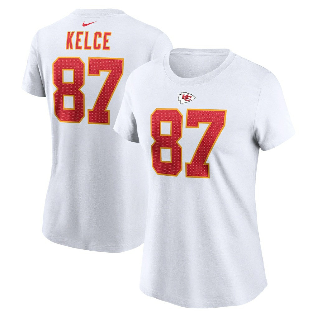 Travis Kelce Kansas City Chiefs Women's Player Name & Number T-Shirt White - Nike