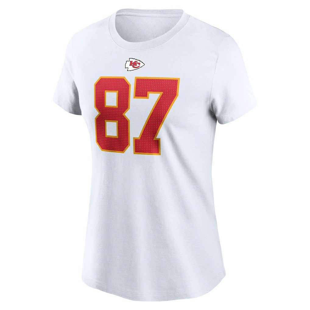 Travis Kelce Kansas City Chiefs Women's Player Name & Number T-Shirt White - Nike
