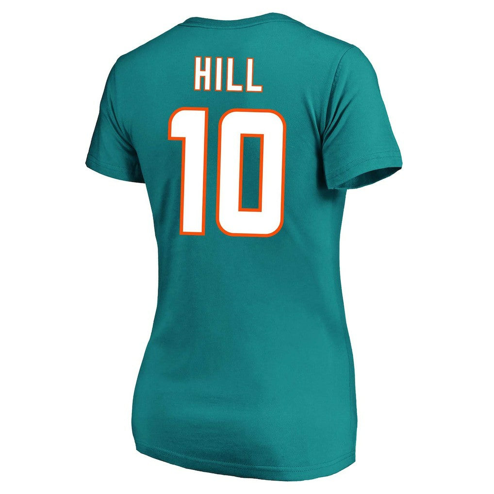 Tyreek Hill Miami Dolphins Women's Plus Size Fair Catch Name & Number Scoop Neck T-Shirt Aqua - NFL